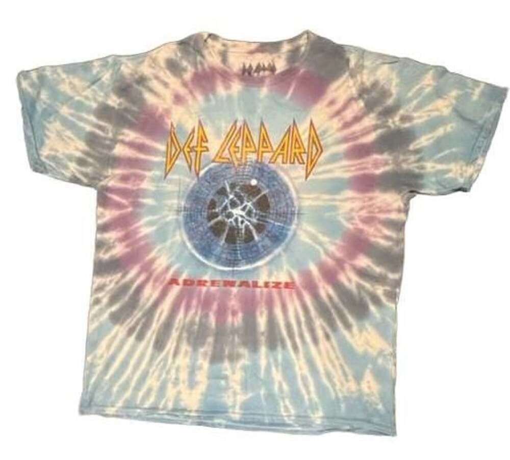 Def Leppard Adrenalize Tour T-Shirt Size L Tie Dye Blue Rock